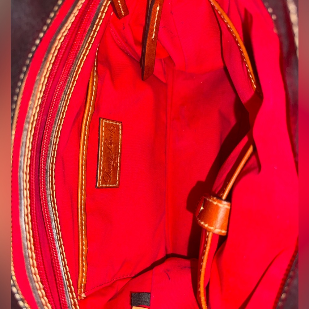 Dooney & Bourke Black and Brown Pebbled Leather Shoulder Bag - Picture 4 of 5